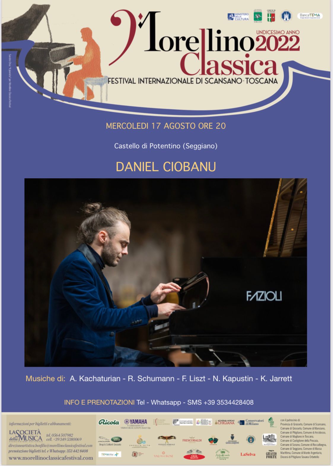 Daniel Ciobanu concerto del 17 Agosto Morellino Classica Festival