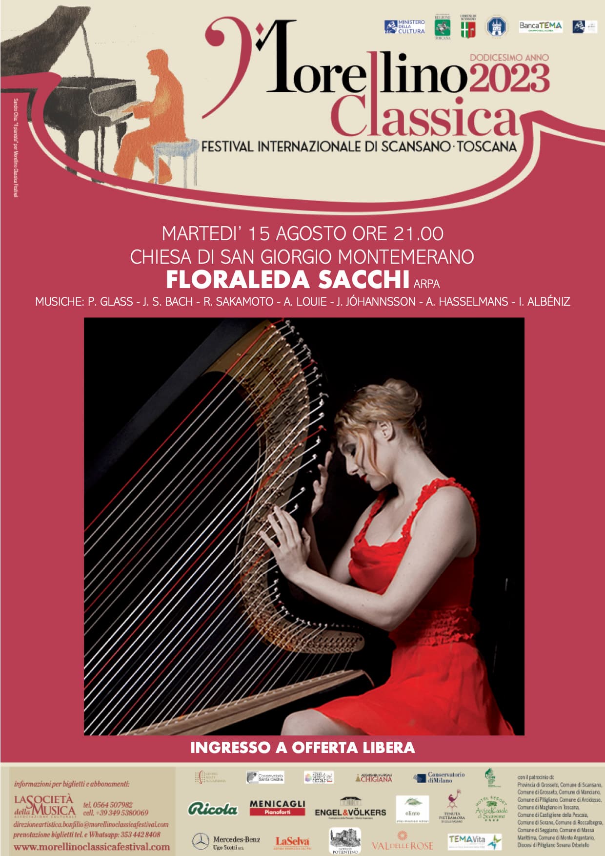 Floraleda Sacchi arpa concerto Morellino Classica Festival